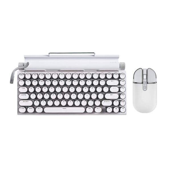 Classic Typewriter Bluetooth Keyboard with Stand Combo White 1 | The PNK Stuff