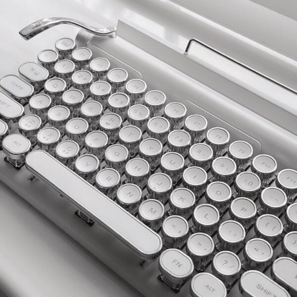 Classic Typewriter Bluetooth Keyboard with Stand White 3 | The PNK Stuff
