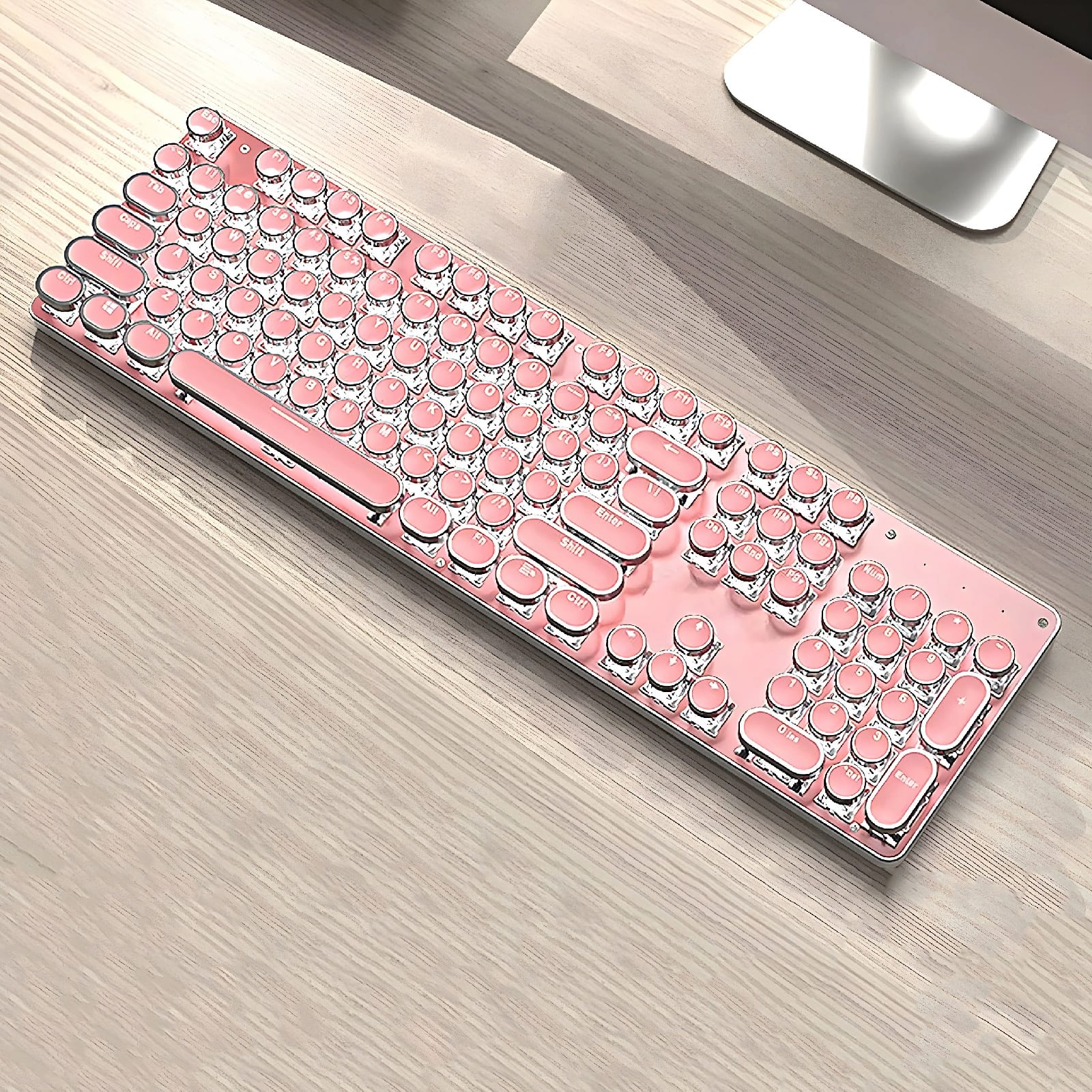 Retro Typewriter Bluetooth Keyboard 2 - Pink | The PNK Stuff