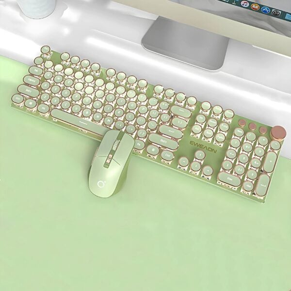 Retro Typewriter Keyboard and Mouse Set 2 Matcha 1 1 | The PNK Stuff