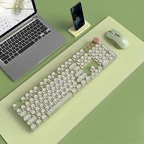 Retro Typewriter Keyboard and Mouse Set 2 Matcha 5 | The PNK Stuff