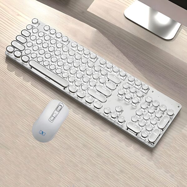 Retro Typewriter Keyboard and Mouse Set 2 White 1 1 | The PNK Stuff