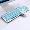Retro Typewriter Wireless Keyboard and Mouse Set Silver Blue 1 | The PNK Stuff