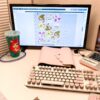 Retro Typewriter Wireless Keyboard and Mouse Set White Pink 3 | The PNK Stuff